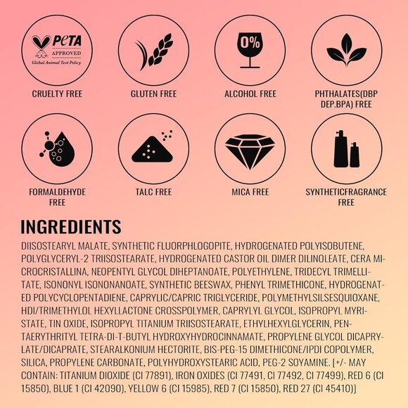 🆕 Metallic Pink Lipstick Moisturizing Creamy Formula Vegan Beauty Full-Coverage - Picture 7 of 8